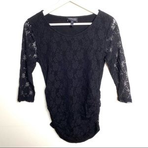 Isabella Oliver Lace Maternity Top Black
